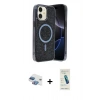 MARSİLYAN™- iPhone 11 Kılıf Eksen Çizgi - Şeffaf Pasifik Cam Ekran Koruyucu + Pers Alüminyum Kamera Lens - GI