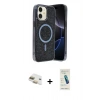 MARSİLYAN™- iPhone 11 Kılıf Eksen Çizgi - Şeffaf Pasifik Cam Ekran Koruyucu + Pers Alüminyum Kamera Lens - GD