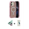 MARSİLYAN™- iPhone 11 Kılıf Eksen Çizgi - Şeffaf Pasifik Cam Ekran Koruyucu + Raze Metal Kamera Lens - KI
