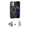 MARSİLYAN™- iPhone 11 Kılıf Eksen Çizgi - Şeffaf Pasifik Cam Ekran Koruyucu + Raze Metal Kamera Lens - KI