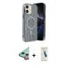MARSİLYAN™- iPhone 11 Kılıf Eksen Çizgi - Şeffaf Pasifik Cam Ekran Koruyucu + Raze Metal Kamera Lens - KI