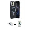 MARSİLYAN™- iPhone 11 Kılıf Eksen Çizgi - Şeffaf Pasifik Cam Ekran Koruyucu + Pers Alüminyum Kamera Lens - LT