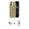 MARSİLYAN™- iPhone 11 Kılıf Eksen Çizgi - Şeffaf Pasifik Cam Ekran Koruyucu + Pers Alüminyum Kamera Lens - LT
