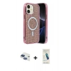 MARSİLYAN™- iPhone 11 Kılıf Eksen Çizgi - Şeffaf Pasifik Cam Ekran Koruyucu + Pers Alüminyum Kamera Lens - LT