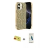 MARSİLYAN™- iPhone 11 Kılıf Eksen Çizgi - Şeffaf Pasifik Cam Ekran Koruyucu + Rainbow Kamera Lens Koruma Cam - KI