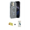 MARSİLYAN™- iPhone 11 Kılıf Eksen Çizgi - Şeffaf Pasifik Cam Ekran Koruyucu + Rainbow Kamera Lens Koruma Cam - KI
