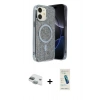 MARSİLYAN™- iPhone 11 Kılıf Eksen Çizgi - Şeffaf Pasifik Cam Ekran Koruyucu + Pers Alüminyum Kamera Lens - YL