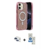 MARSİLYAN™- iPhone 11 Kılıf Eksen Çizgi - Şeffaf Royal Nano Ekran Koruyucu + Pers Alüminyum Kamera Lens - LT