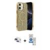 MARSİLYAN™- iPhone 11 Kılıf Eksen Çizgi - Şeffaf Royal Nano Ekran Koruyucu + Pers Alüminyum Kamera Lens - LT