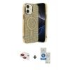 MARSİLYAN™- iPhone 11 Kılıf Eksen Çizgi - Şeffaf Royal Nano Ekran Koruyucu + Pers Alüminyum Kamera Lens - KI