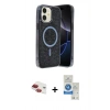 MARSİLYAN™- iPhone 11 Kılıf Eksen Çizgi - Şeffaf Royal Nano Ekran Koruyucu + Pers Alüminyum Kamera Lens - KI