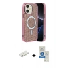 MARSİLYAN™- iPhone 11 Kılıf Eksen Çizgi - Şeffaf Royal Nano Ekran Koruyucu + Renkli Kamera Lens Koruma Cam - SI