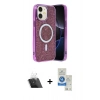 MARSİLYAN™- iPhone 11 Kılıf Eksen Çizgi - Şeffaf Royal Nano Ekran Koruyucu + Kamera Lens Koruma Cam - SF