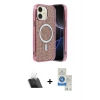 MARSİLYAN™- iPhone 11 Kılıf Eksen Çizgi - Şeffaf Royal Nano Ekran Koruyucu + Kamera Lens Koruma Cam - SF