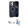 MARSİLYAN™- iPhone 11 Kılıf Eksen Çizgi - Şeffaf Royal Nano Ekran Koruyucu + Pers Alüminyum Kamera Lens - YL