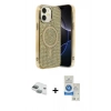 MARSİLYAN™- iPhone 11 Kılıf Eksen Çizgi - Şeffaf Royal Nano Ekran Koruyucu + Pers Alüminyum Kamera Lens - YL