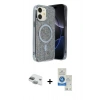 MARSİLYAN™- iPhone 11 Kılıf Eksen Çizgi - Şeffaf Royal Nano Ekran Koruyucu + Pers Alüminyum Kamera Lens - YL