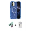 MARSİLYAN™- iPhone 11 Kılıf Eksen Çizgi - Şeffaf Uv Polymer Nano Ekran Koruyucu + Raze Metal Kamera Lens - KI