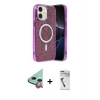 MARSİLYAN™- iPhone 11 Kılıf Eksen Çizgi - Şeffaf Uv Polymer Nano Ekran Koruyucu + Raze Metal Kamera Lens - KI