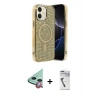 MARSİLYAN™- iPhone 11 Kılıf Eksen Çizgi - Şeffaf Uv Polymer Nano Ekran Koruyucu + Raze Metal Kamera Lens - KI