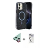 MARSİLYAN™- iPhone 11 Kılıf Eksen Çizgi - Şeffaf Uv Polymer Nano Ekran Koruyucu + Raze Metal Kamera Lens - KI
