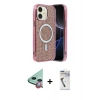 MARSİLYAN™- iPhone 11 Kılıf Eksen Çizgi - Şeffaf Uv Polymer Nano Ekran Koruyucu + Raze Metal Kamera Lens - KI