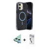 MARSİLYAN™- iPhone 11 Kılıf Eksen Çizgi - Şeffaf Uv Polymer Nano Ekran Koruyucu + Raze Metal Kamera Lens - MI