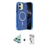 MARSİLYAN™- iPhone 11 Kılıf Eksen Çizgi - Şeffaf Uv Polymer Nano Ekran Koruyucu + Raze Metal Kamera Lens - MI