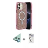 MARSİLYAN™- iPhone 11 Kılıf Eksen Çizgi - Şeffaf Uv Polymer Nano Ekran Koruyucu + Raze Metal Kamera Lens - MI
