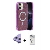 MARSİLYAN™- iPhone 11 Kılıf Eksen Çizgi - Şeffaf Uv Polymer Nano Ekran Koruyucu + Raze Metal Kamera Lens - MR