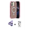 MARSİLYAN™- iPhone 11 Kılıf Eksen Çizgi - Şeffaf Uv Polymer Nano Ekran Koruyucu + Raze Metal Kamera Lens - MR