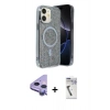 MARSİLYAN™- iPhone 11 Kılıf Eksen Çizgi - Şeffaf Uv Polymer Nano Ekran Koruyucu + Raze Metal Kamera Lens - MR