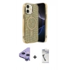 MARSİLYAN™- iPhone 11 Kılıf Eksen Çizgi - Şeffaf Uv Polymer Nano Ekran Koruyucu + Raze Metal Kamera Lens - MR