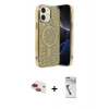 MARSİLYAN™- iPhone 11 Kılıf Eksen Çizgi - Şeffaf Uv Polymer Nano Ekran Koruyucu + Pers Alüminyum Kamera Lens - KI