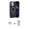MARSİLYAN™- iPhone 11 Kılıf Eksen Çizgi - Şeffaf Uv Polymer Nano Ekran Koruyucu + Pers Alüminyum Kamera Lens - GD