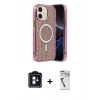 MARSİLYAN™- iPhone 11 Kılıf Eksen Çizgi - Şeffaf Uv Polymer Nano Ekran Koruyucu + PVD Metal Kamera Lens - MI