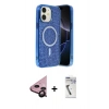 MARSİLYAN™- iPhone 11 Kılıf Eksen Çizgi - Şeffaf Uv Polymer Nano Ekran Koruyucu + Raze Metal Kamera Lens - SH