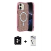 MARSİLYAN™- iPhone 11 Kılıf Eksen Çizgi - Şeffaf Uv Polymer Nano Ekran Koruyucu + PVD Metal Kamera Lens - TU