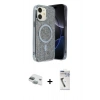 MARSİLYAN™- iPhone 11 Kılıf Eksen Çizgi - Şeffaf Uv Polymer Nano Ekran Koruyucu + Pers Alüminyum Kamera Lens - YL