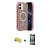 MARSİLYAN™- iPhone 11 Kılıf Eksen Çizgi - Siyah 34D Hayalet Izgaralı Cam + Rainbow Kamera Lens Koruma Cam - KI