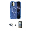 MARSİLYAN™- iPhone 11 Kılıf Eksen Çizgi - Siyah 34D Hayalet Izgaralı Cam + Pers Alüminyum Kamera Lens - LT
