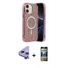 MARSİLYAN™- iPhone 11 Kılıf Eksen Çizgi - Siyah 34D Hayalet Izgaralı Cam + Raze Metal Kamera Lens - MR