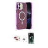 MARSİLYAN™- iPhone 11 Kılıf Eksen Çizgi - Siyah 360 Mat Full Body Arka Koruyucu + Pers Alüminyum Kamera Lens - KI