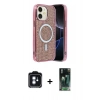 MARSİLYAN™- iPhone 11 Kılıf Eksen Çizgi - Siyah 360 Mat Full Body Arka Koruyucu + PVD Metal Kamera Lens - MI