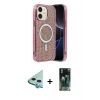 MARSİLYAN™- iPhone 11 Kılıf Eksen Çizgi - Siyah 360 Mat Full Body Arka Koruyucu + Raze Metal Kamera Lens - MI