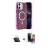 MARSİLYAN™- iPhone 11 Kılıf Eksen Çizgi - Siyah 3D Antistatik Mat Seramik Nano Ekran Koruyucu + Kamera Lens Koruma Cam - SF