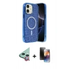 MARSİLYAN™- iPhone 11 Kılıf Eksen Çizgi - Siyah 3D Antistatik Mat Seramik Nano Ekran Koruyucu + Raze Metal Kamera Lens - KI