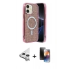 MARSİLYAN™- iPhone 11 Kılıf Eksen Çizgi - Siyah 3D Antistatik Mat Seramik Nano Ekran Koruyucu + Raze Metal Kamera Lens - GS