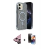 MARSİLYAN™- iPhone 11 Kılıf Eksen Çizgi - Siyah 3D Antistatik Mat Seramik Nano Ekran Koruyucu + Raze Metal Kamera Lens - SH