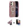MARSİLYAN™- iPhone 11 Kılıf Eksen Çizgi - Siyah 3D Antistatik Mat Seramik Nano Ekran Koruyucu + Raze Metal Kamera Lens - SH
